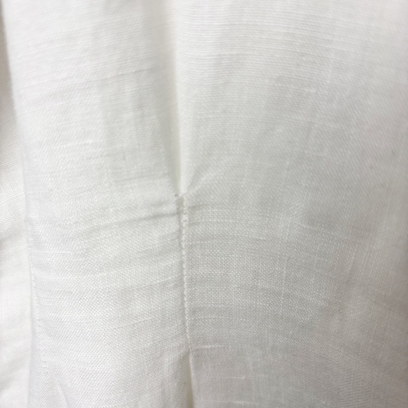Aritzia Wilfred Caprice Button Front 100% Linen Dress White Large - V Neck - Picture 13 of 15